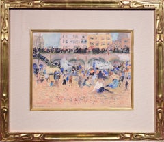 "Brighton Beach, " Paul Paeschke, pastel, figurative, beach, 1913, impressionism
