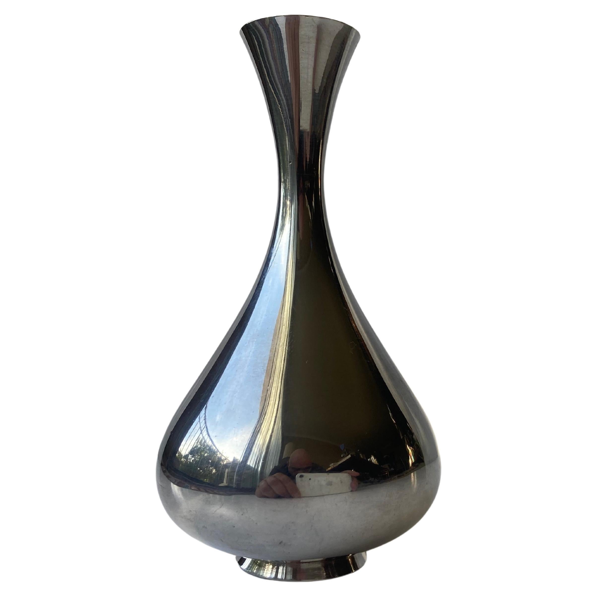 Paul Pancritius , sterling silver  flower  footed vase . Signed  For Sale