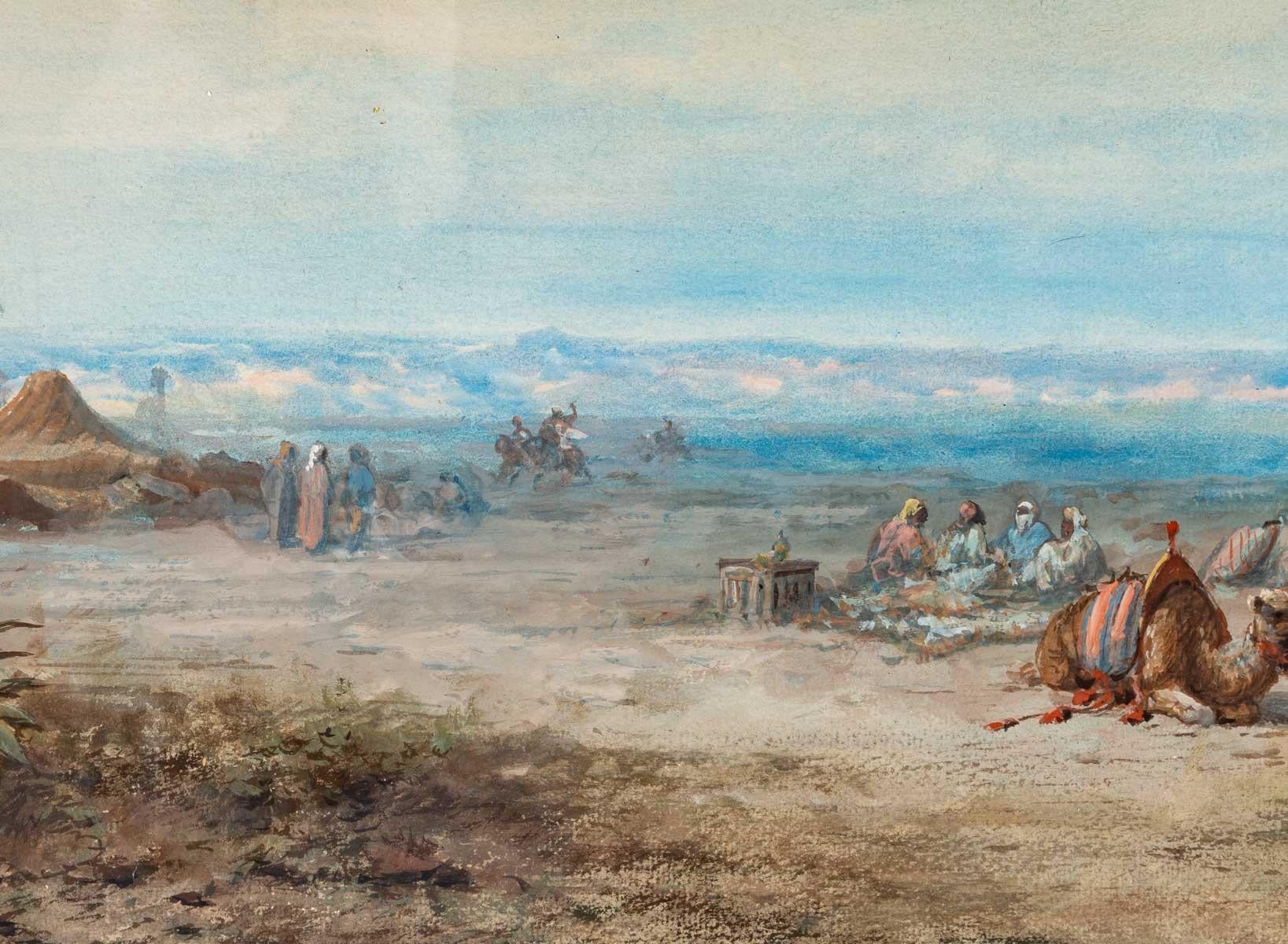Panorama del Minarete - Aguada orientalista 1882 - Painting Académico de Paul Pascal