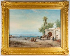 Panorama of The Minaret - Gouache orientaliste 1882