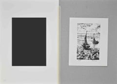Boats – Lithographie von Paul Petit – Mitte des 20. Jahrhunderts