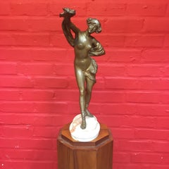 Paul Philippe ( 1870-1930) Art Nouveau Sculpture in Bronze, Signed on Marble