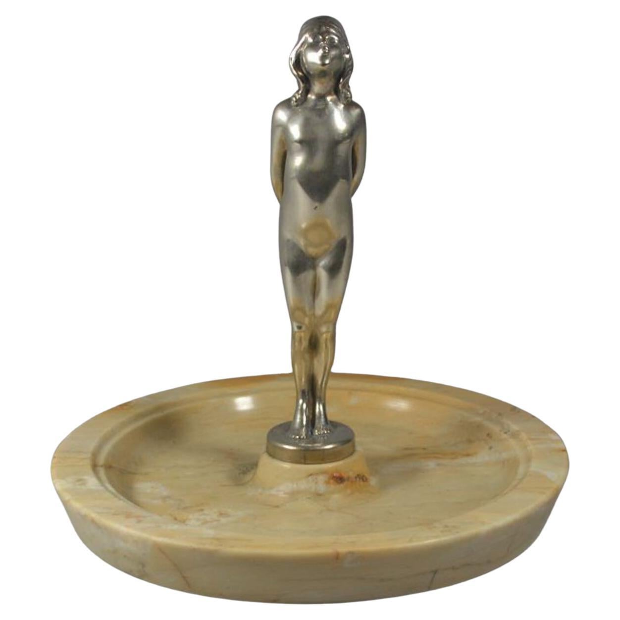 Paul Philippe, Art Deco Rare Bronze Figure on Large Onyx Base For Sale