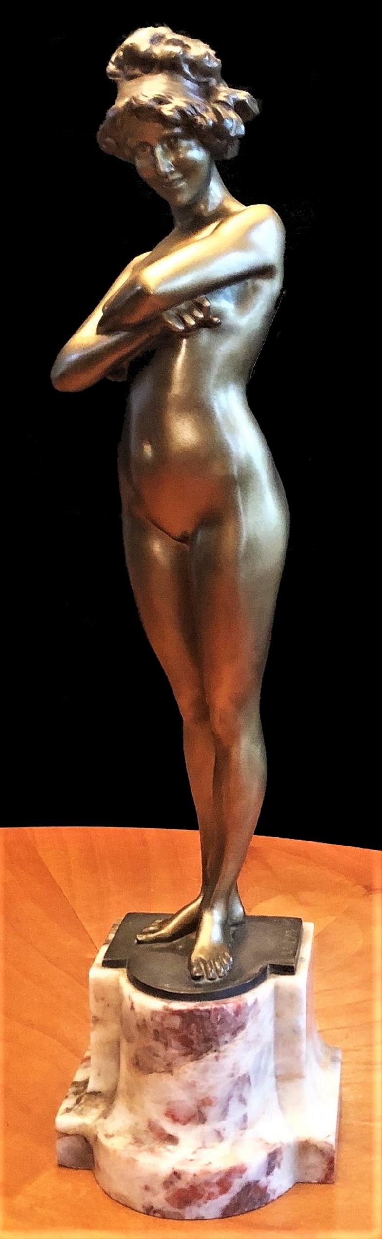 About Sculpture
'Irony' is one of several works by the famous French sculptor, Paul Philippe that make up his celebrated series of outstandingly beautiful female nude figures in various natural states, moods and emotions, including such outstanding