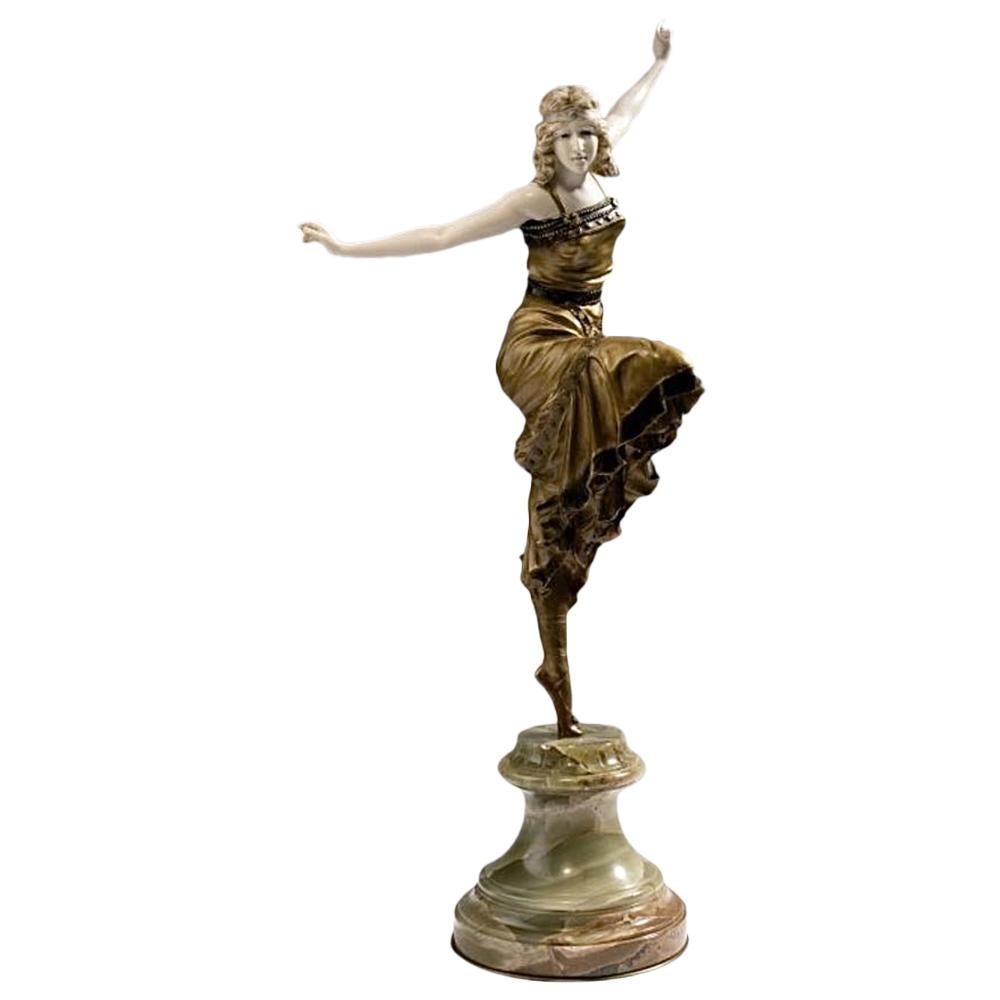 Paul Philippe 'Russian Dancer' Bronze Ivory, Onyx, Signed P. Philippe