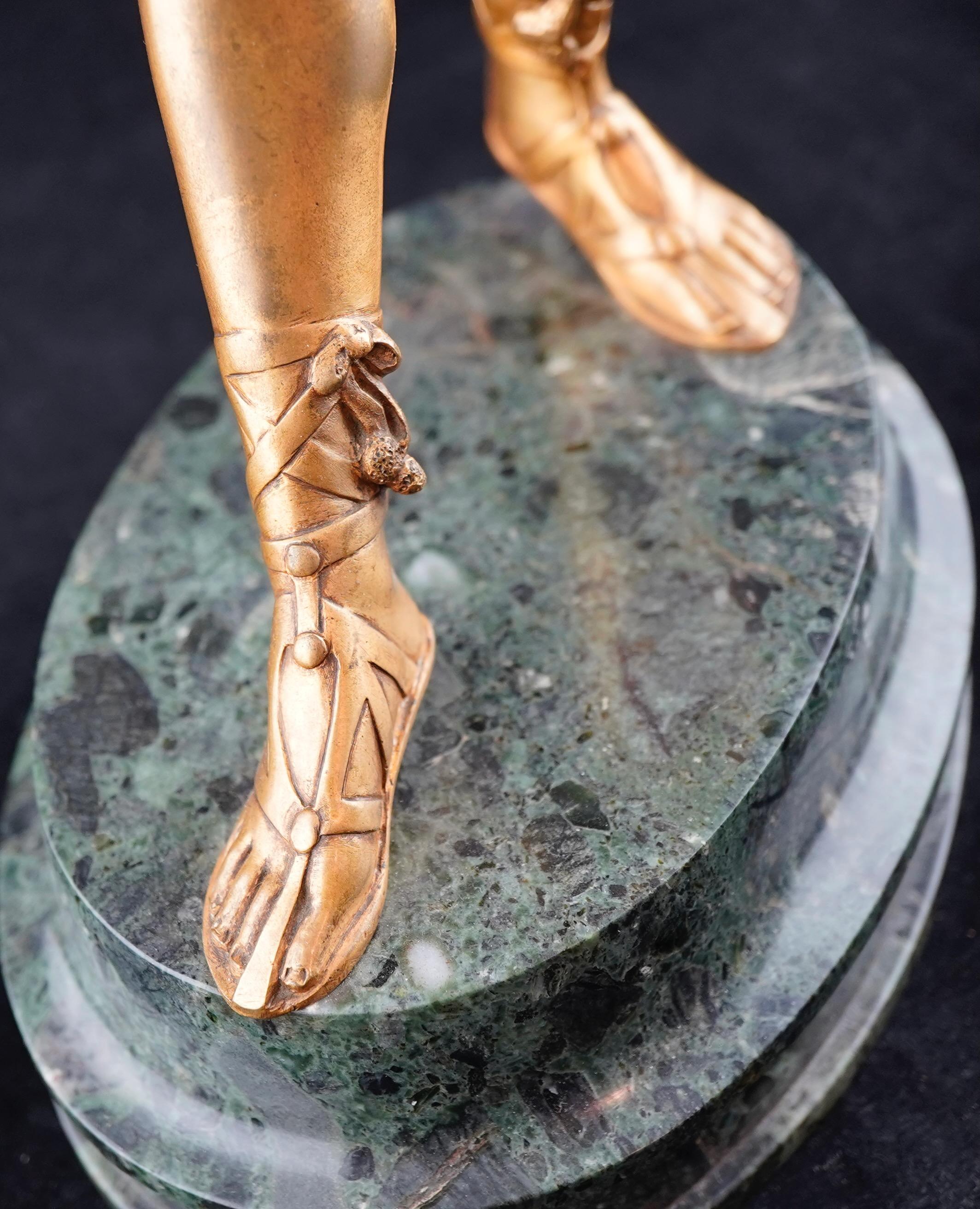 Paul Phillipe Art Nouveau Gilded Nude Bronze Cast by Goldscheider. For Sale 3