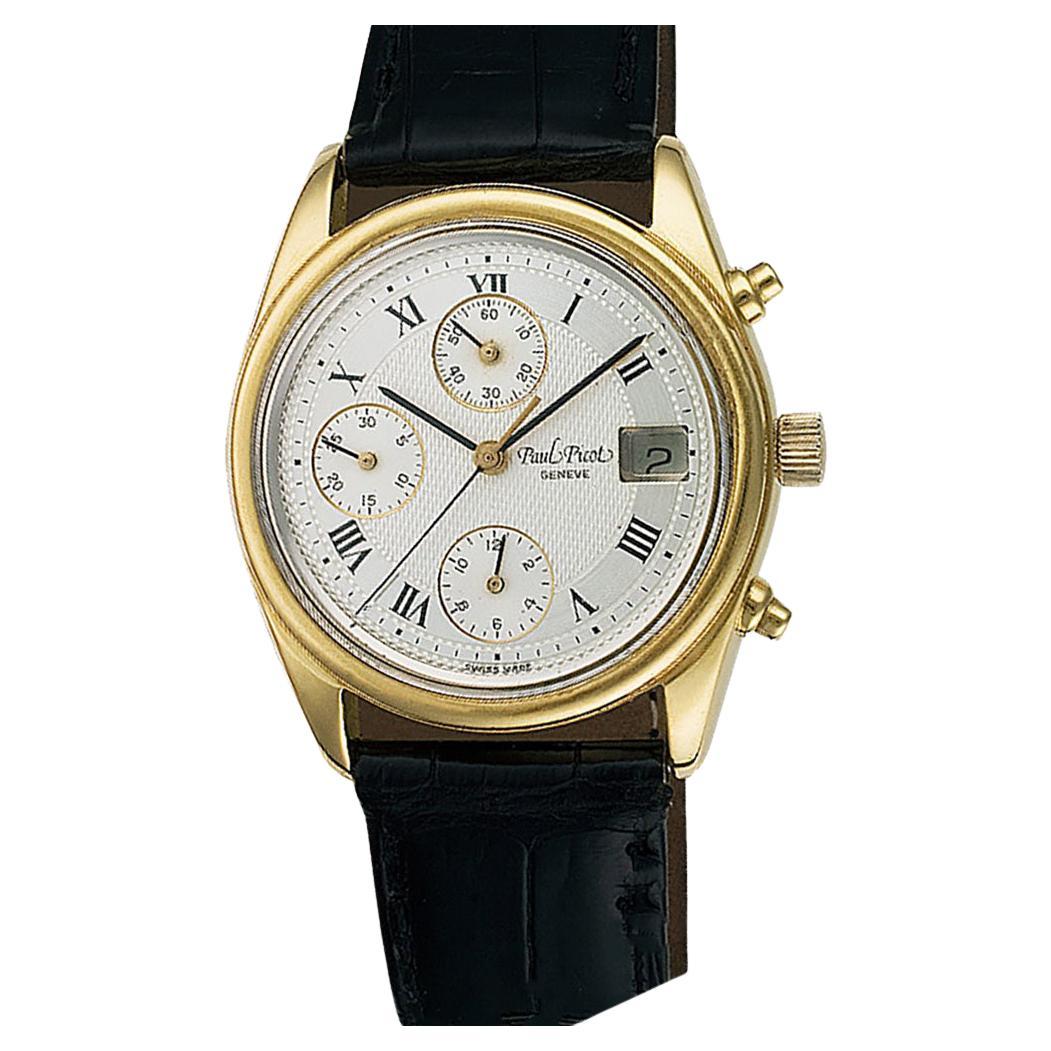 Paul Picot Chrono Date Wristwatch in 18k Yellow Gold