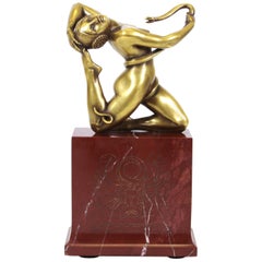 Paul Piel - Sculpture en bronze Art Déco française - Femme charmante en forme de serpent