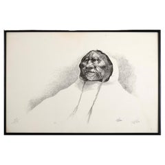 Used Paul Pletka Native American Portrait III Signed Litho 49/150 Framed American SW