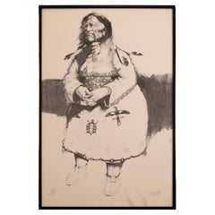 Used Paul Pletka Native American Portrait IV Signed Litho 49/150 Framed American SW