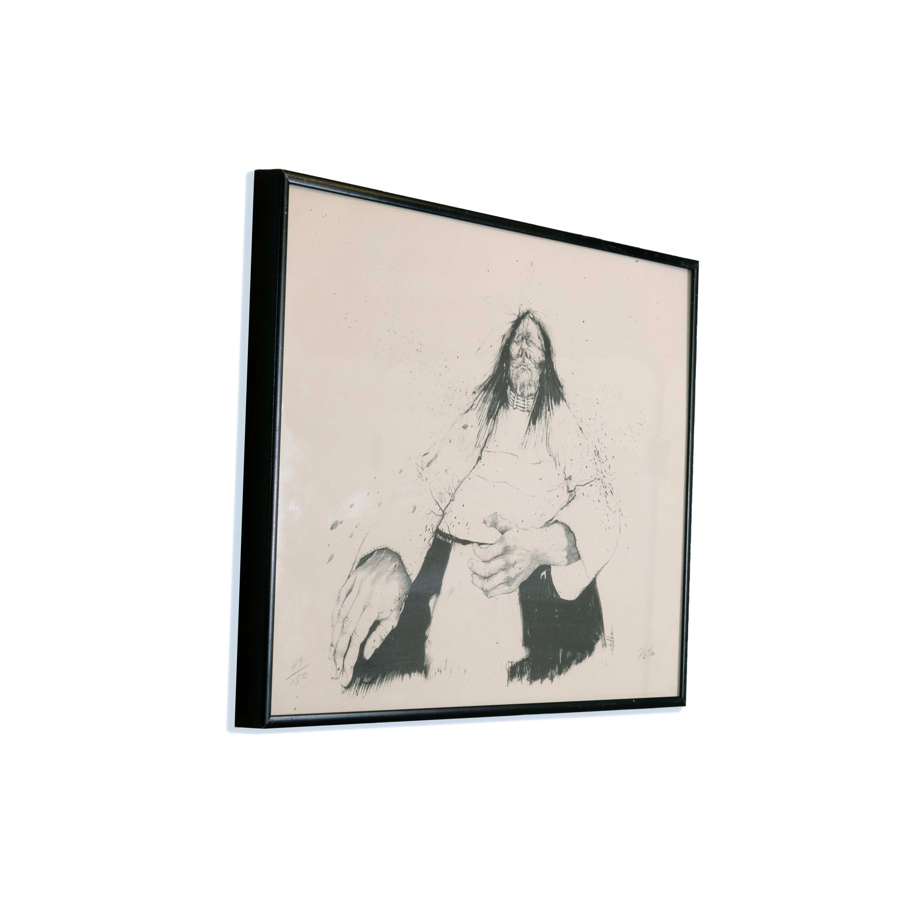 Paul Pletka Native American Portrait V Signed Litho 49/150 Framed American SW 4