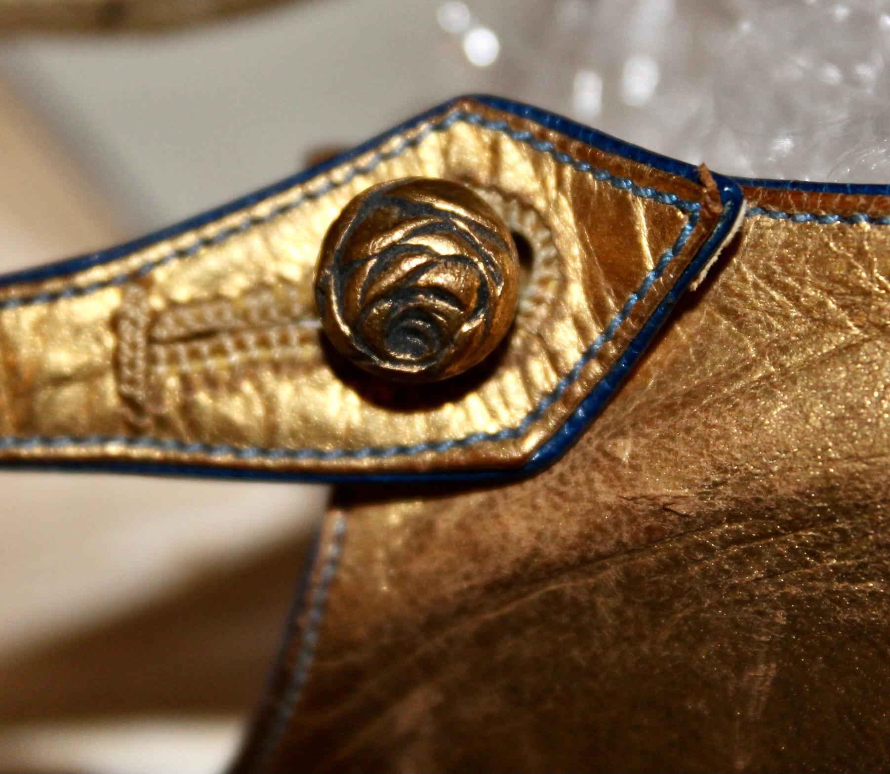 Paul Poiret  Andre Perugia Bead Embroidered Gold Shoes 5