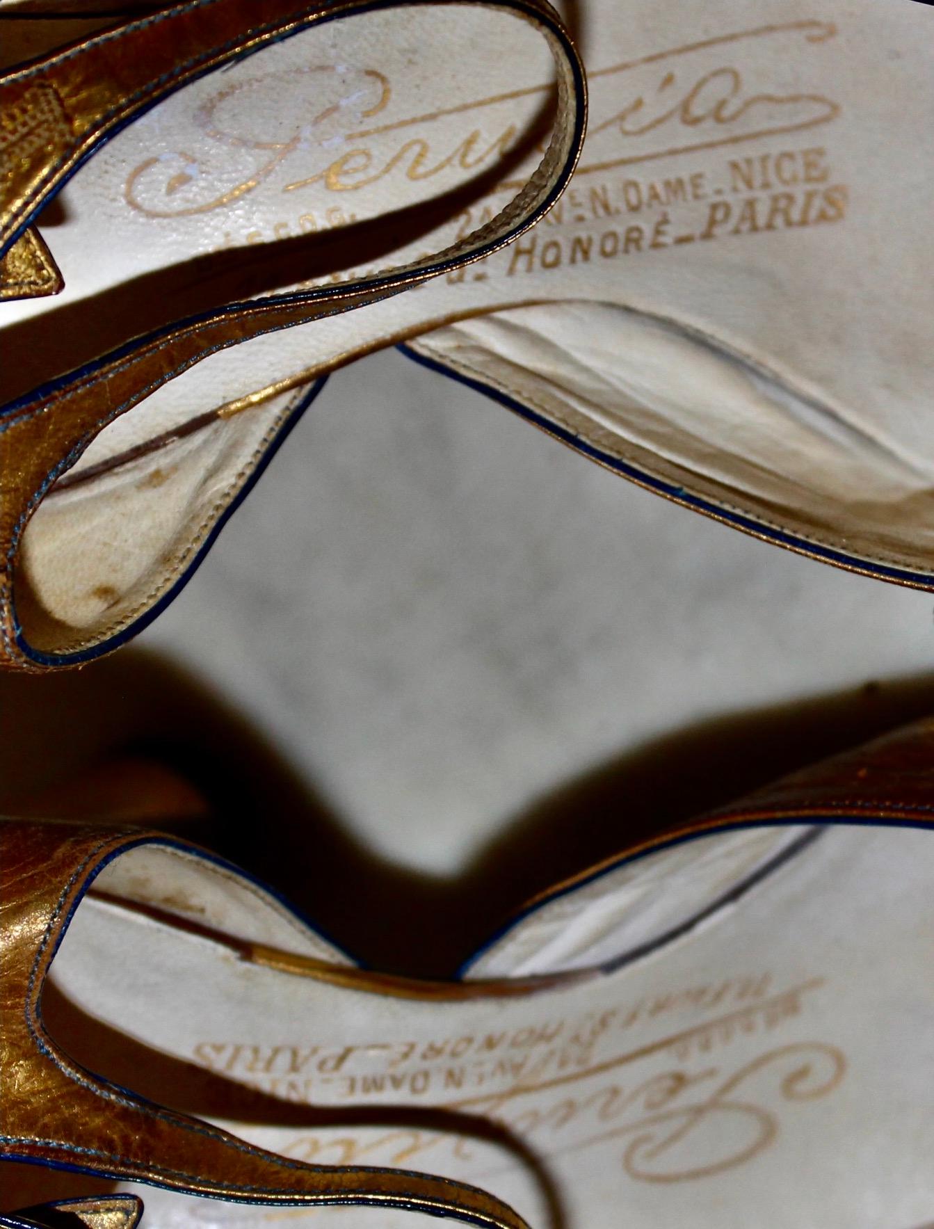 Paul Poiret  Andre Perugia Bead Embroidered Gold Shoes 1