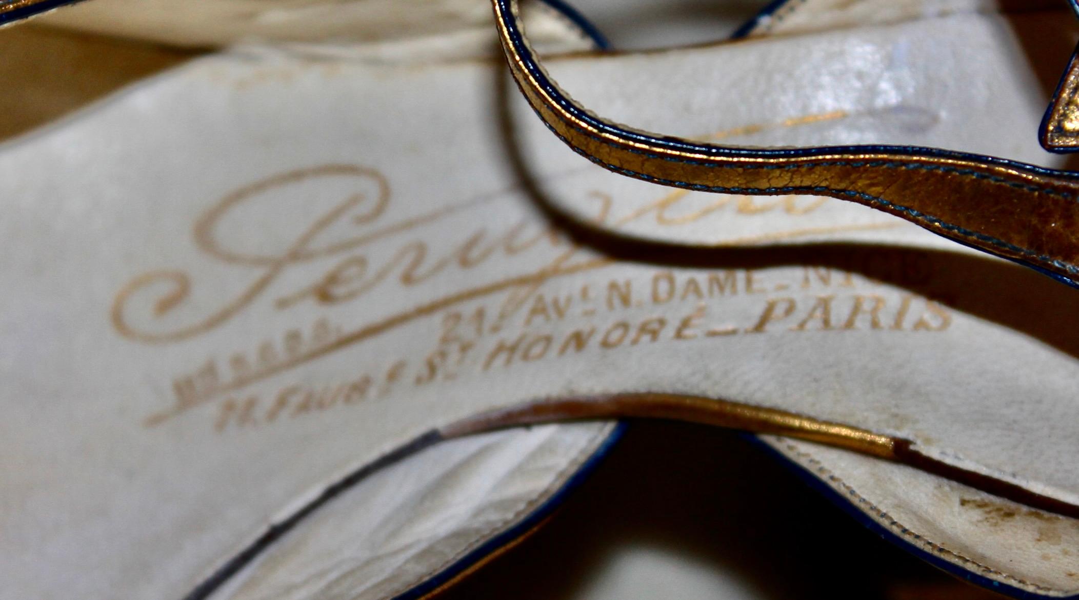 Paul Poiret  Andre Perugia Bead Embroidered Gold Shoes 2