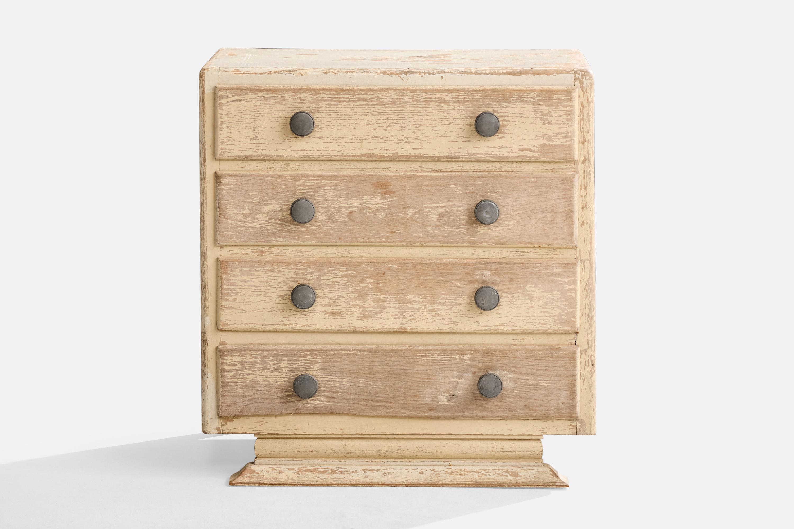 Français Paul Poiret, commode, Oak Oak, métal, France, années 1920 en vente
