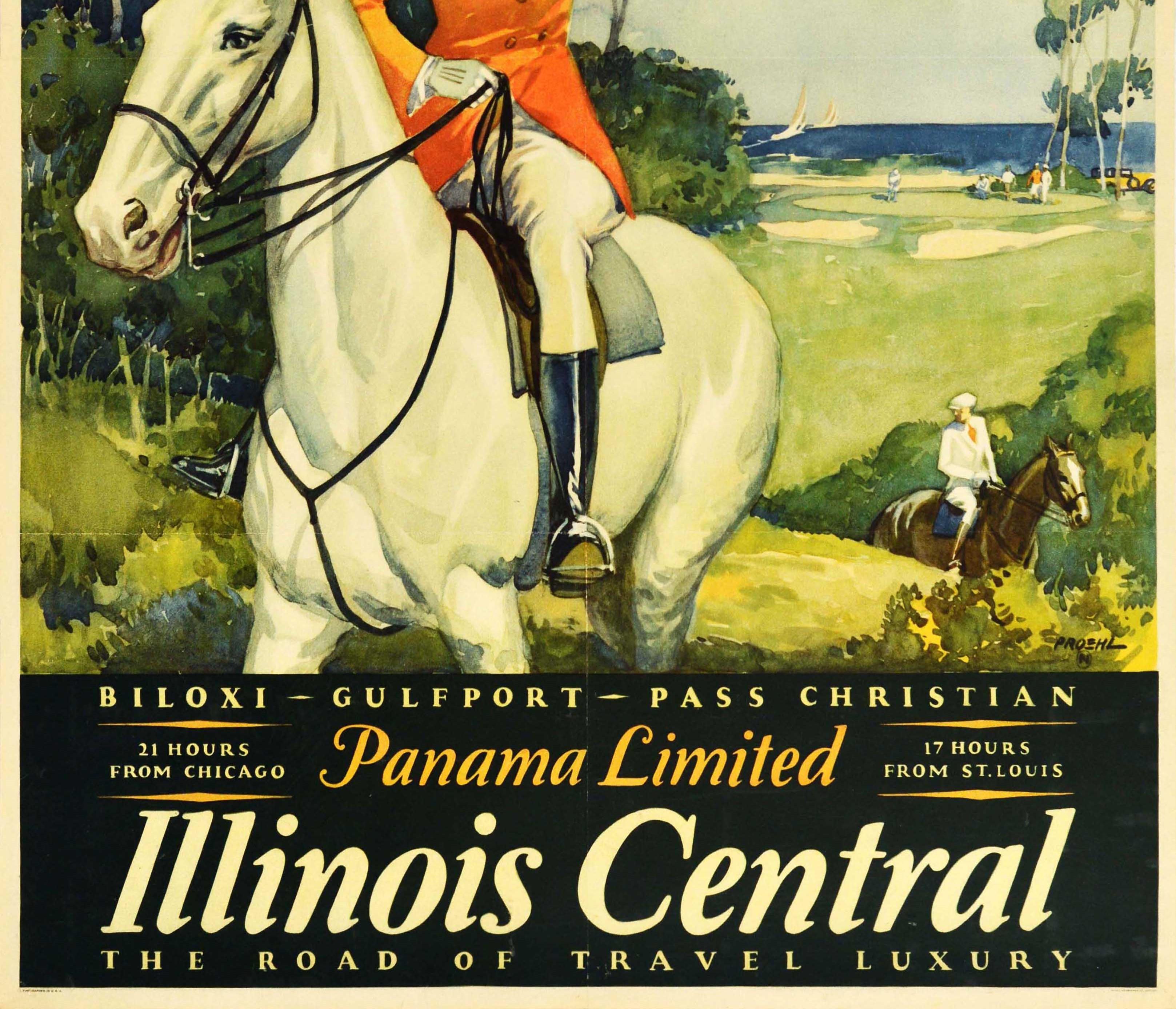 Canton MS Panama Limited Poster Illinois Central Railroad Train Art Print 115