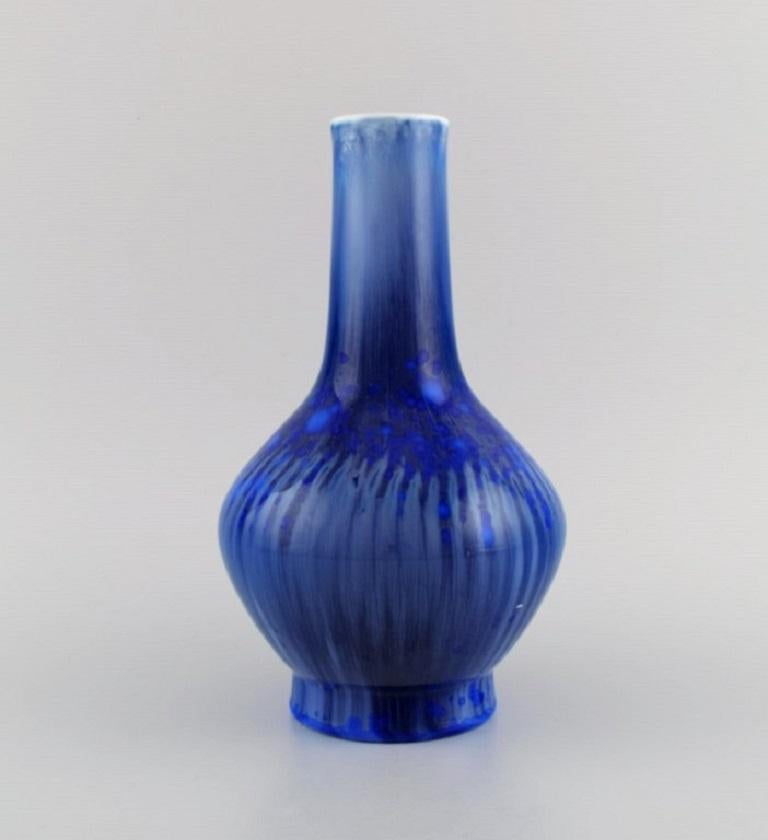 Art Deco Paul Proschowsky (1893-1968) for Royal Copenhagen. Unique porcelain vase. 1924 For Sale