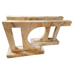 Paul Puccio Giallo Siena Marble Dining Table/ Console 1976 Brooklyn New York