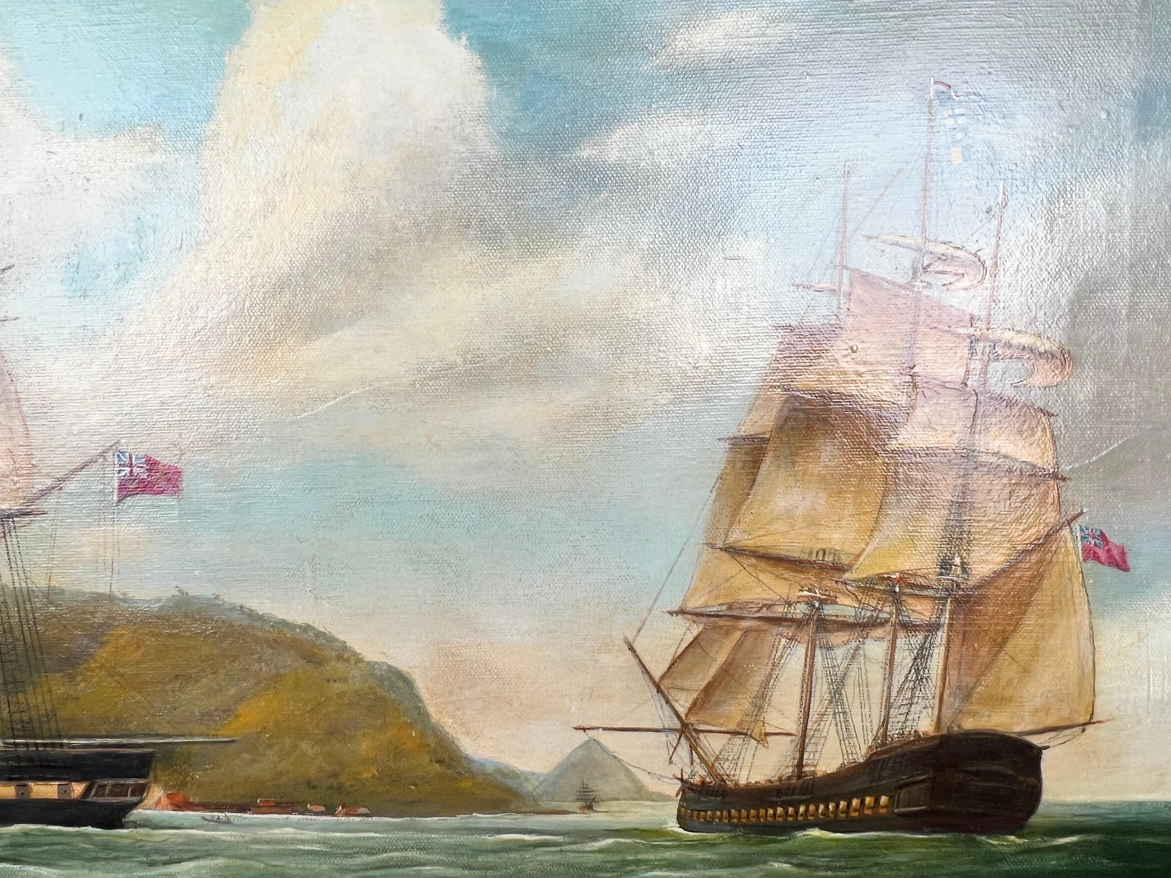 Paul R. Hee Maritime Scene Oil Painting on Canvas Signed and Framed For Sale 4