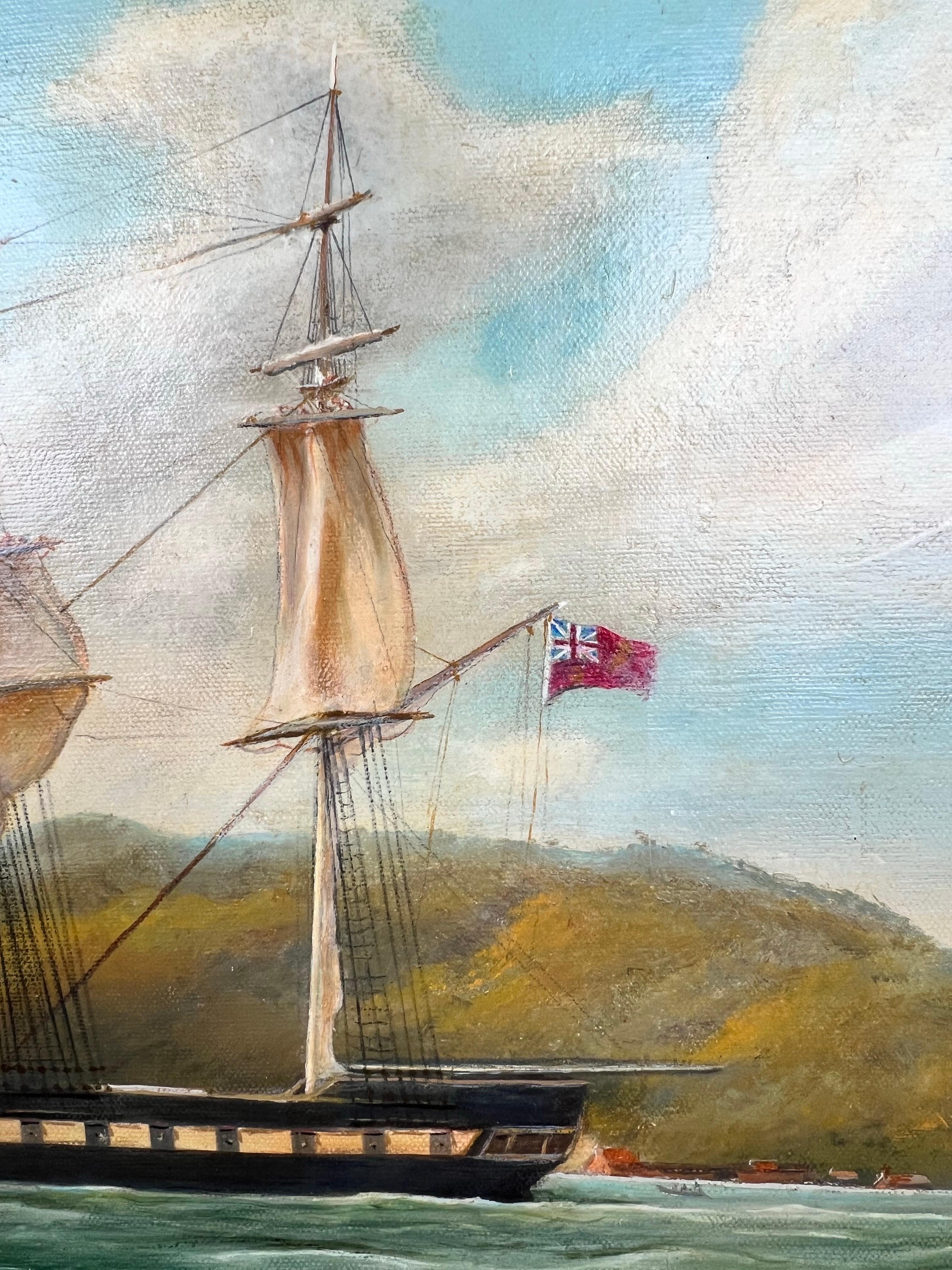 Paul R. Hee Maritime Scene Oil Painting on Canvas Signed and Framed For Sale 6