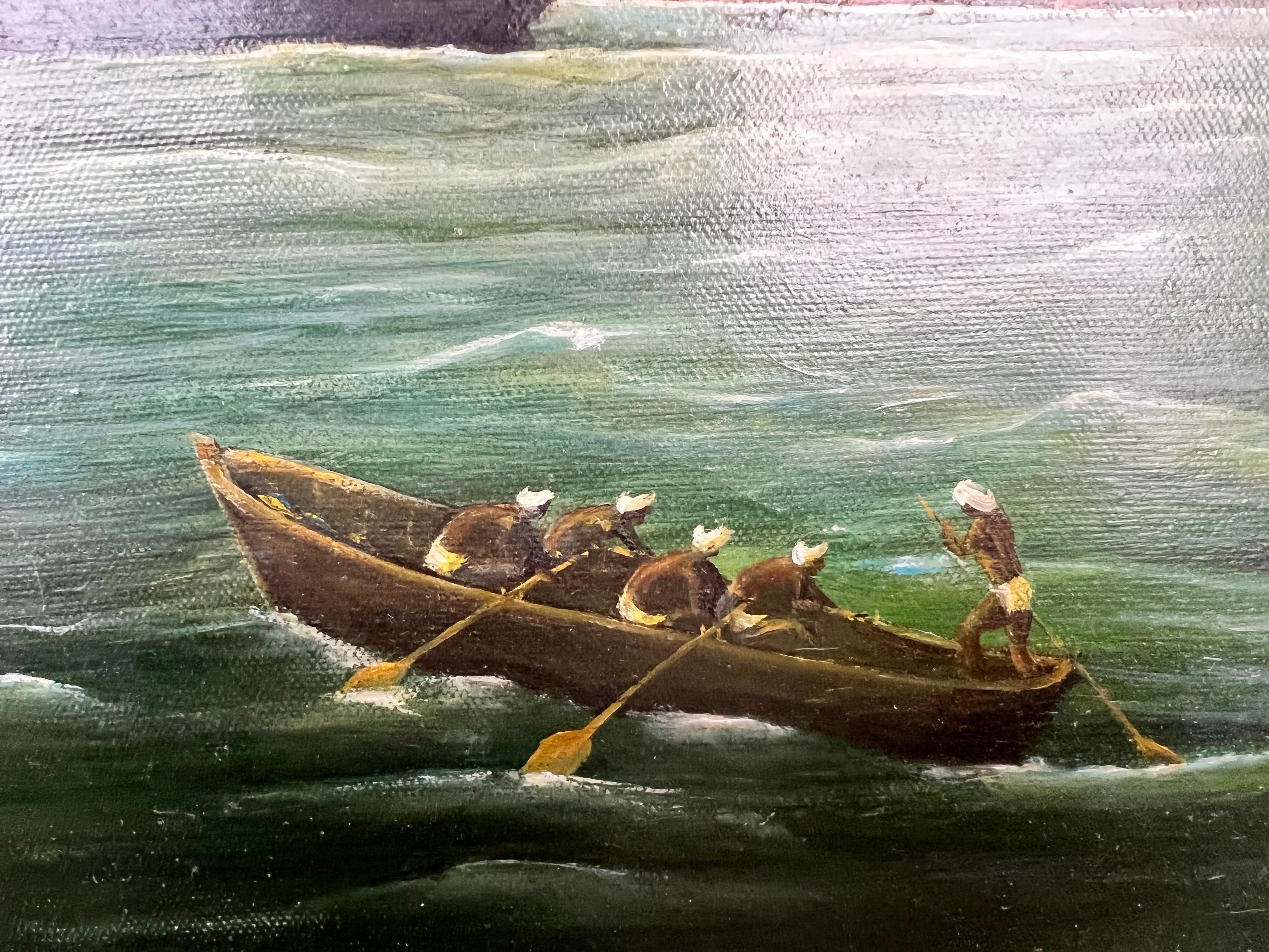Paul R. Hee Maritime Scene Oil Painting on Canvas Signed and Framed For Sale 8
