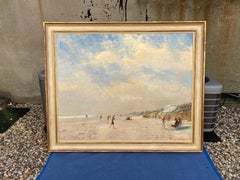 "Beach Light, Wainscott" Ölgemälde, Sommerszene, Sonnenanbeter in den Hamptons