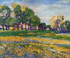 "Lavender Fields" Toulouse School Colorful Impressionist Oil Painting Framed