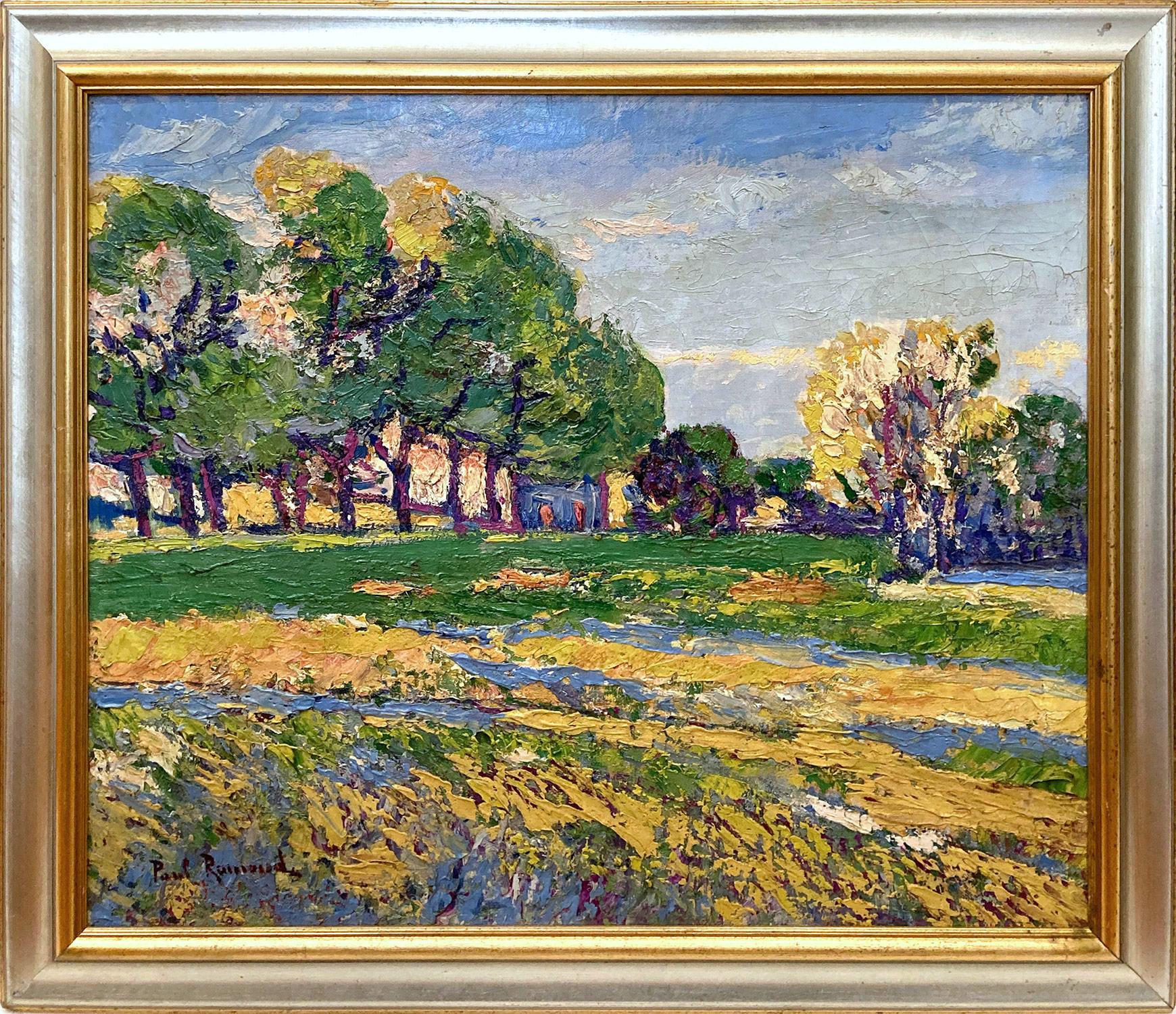 "Lavender Fields" Toulouse School Colorful Impressionist Oil Painting Framed