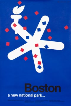 "Boston - A New National Park, " Paul Rand Original Graphic Design Vintage Poster