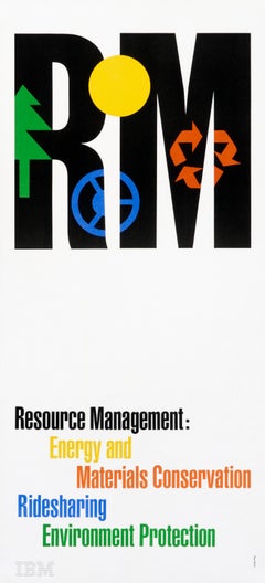 "IBM Resource Management" Vintage Paul Rand Typographic Corporate Design Poster