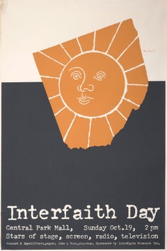 "Interfaith Day (Sun), " Paul Rand Graphic Design Original Vintage Poster