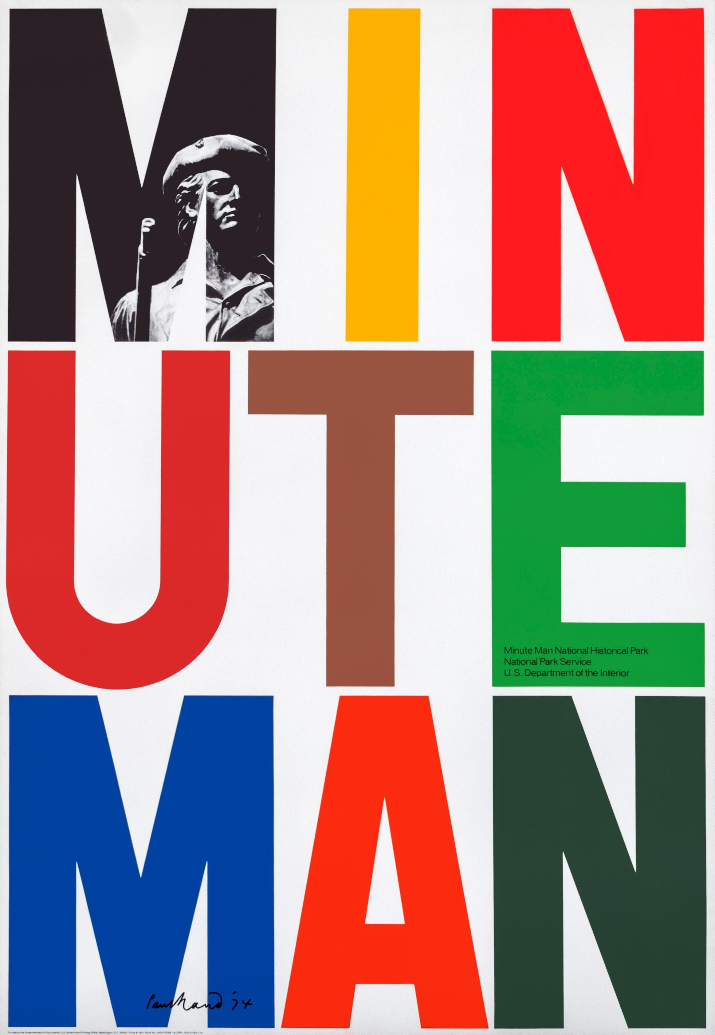 "Minute Man National Historic Park" Graphic Design Original Vintage Poster - Print by Paul Rand