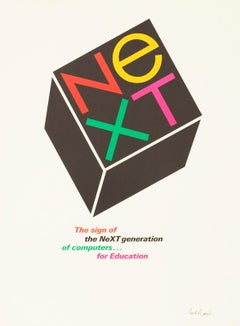 "NeXT" Computers Logo aziendale Design grafico anni '80 Poster originale d'epoca