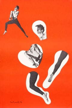 "Red Dancer" Paul Rand Graphic Design Dance Original Vintage Poster