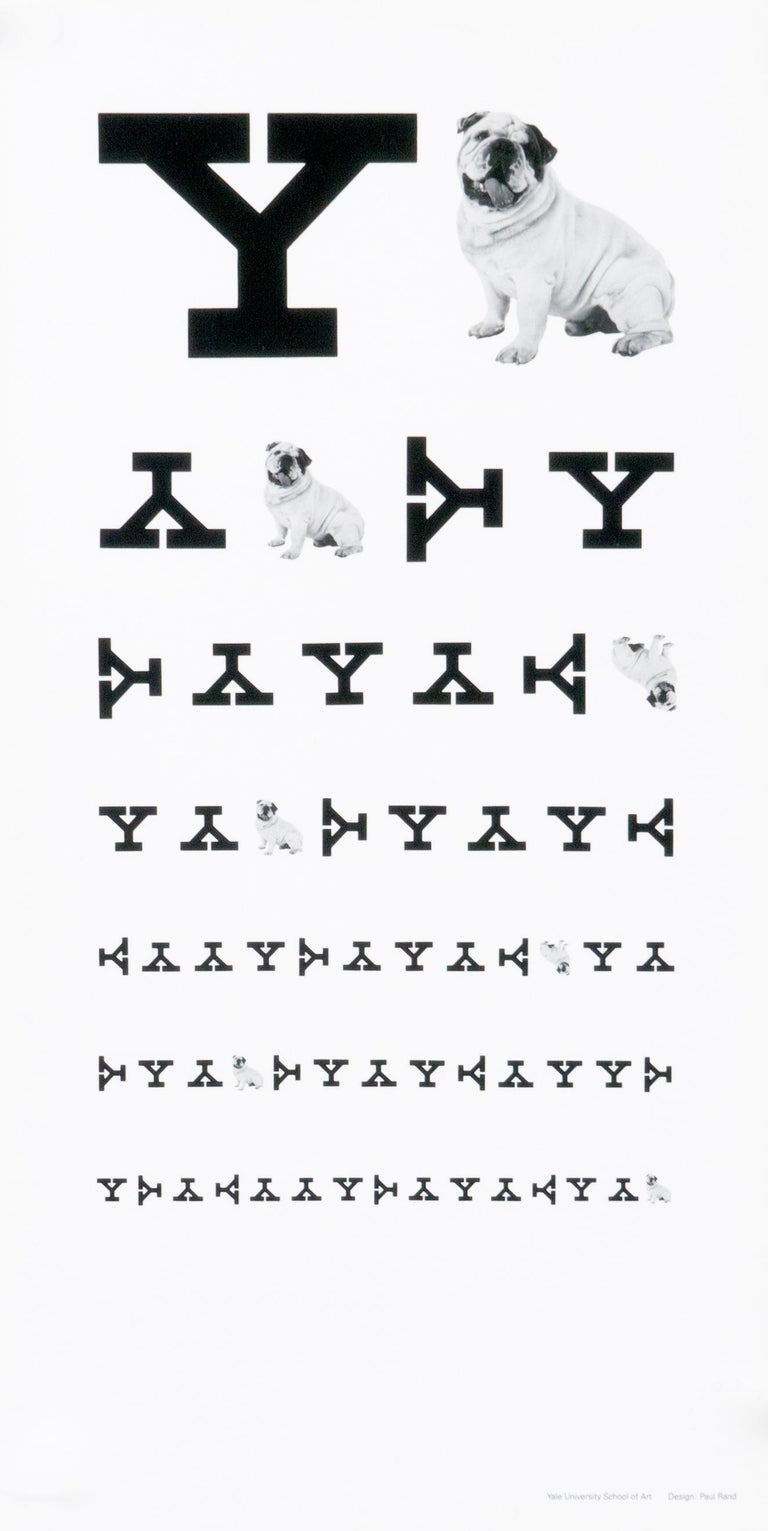 Paul Rand "Yale Eye Chart" Bulldog Paul Rand Graphic Design