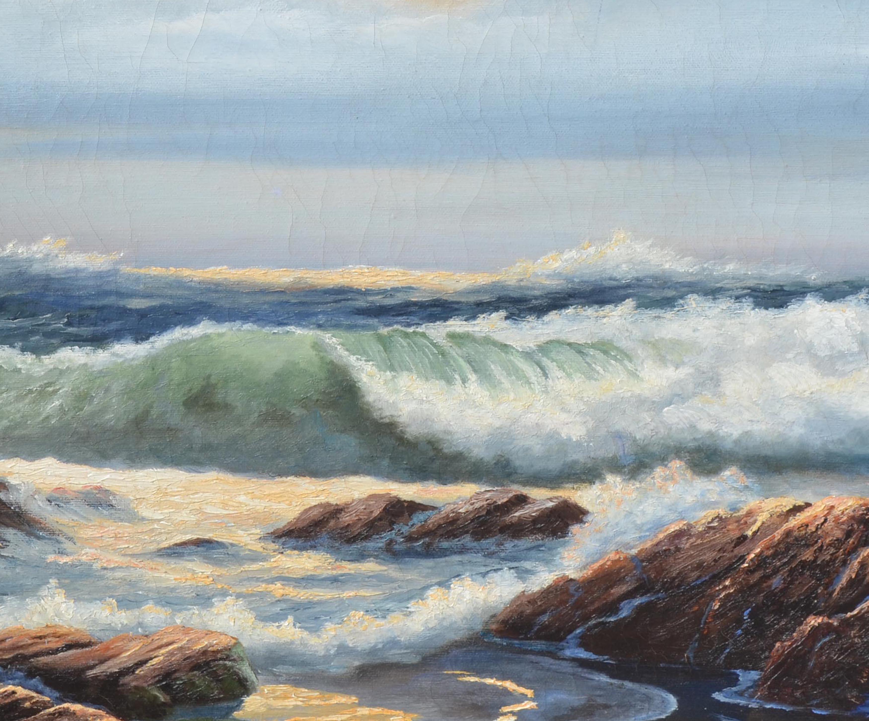 Mid Century Carmel Seascape - Painting by Paul Raymond Tilley