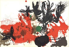 1969 Paul Rebeyrolle 'Composition II-177' Abstract Black, Brown, Green, Red, White L
