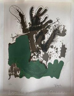 (Abstract bird - Green, Black and Brown) 