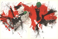 Paul Rebeyrolle-Composition I-177-15" x 22"-Lithograph-1969-Abstract-Red, White