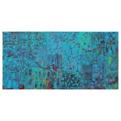 "Along the Way" Monumental Blue Tonal Contemporary Abstract Expressionist