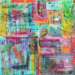 "Balance - God, Family, Work, (Self?)" Vibrant and Colorful Abstract Painting