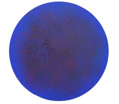 "Beyond Blue" Contemporary Circular Yves Kline Blue Painting