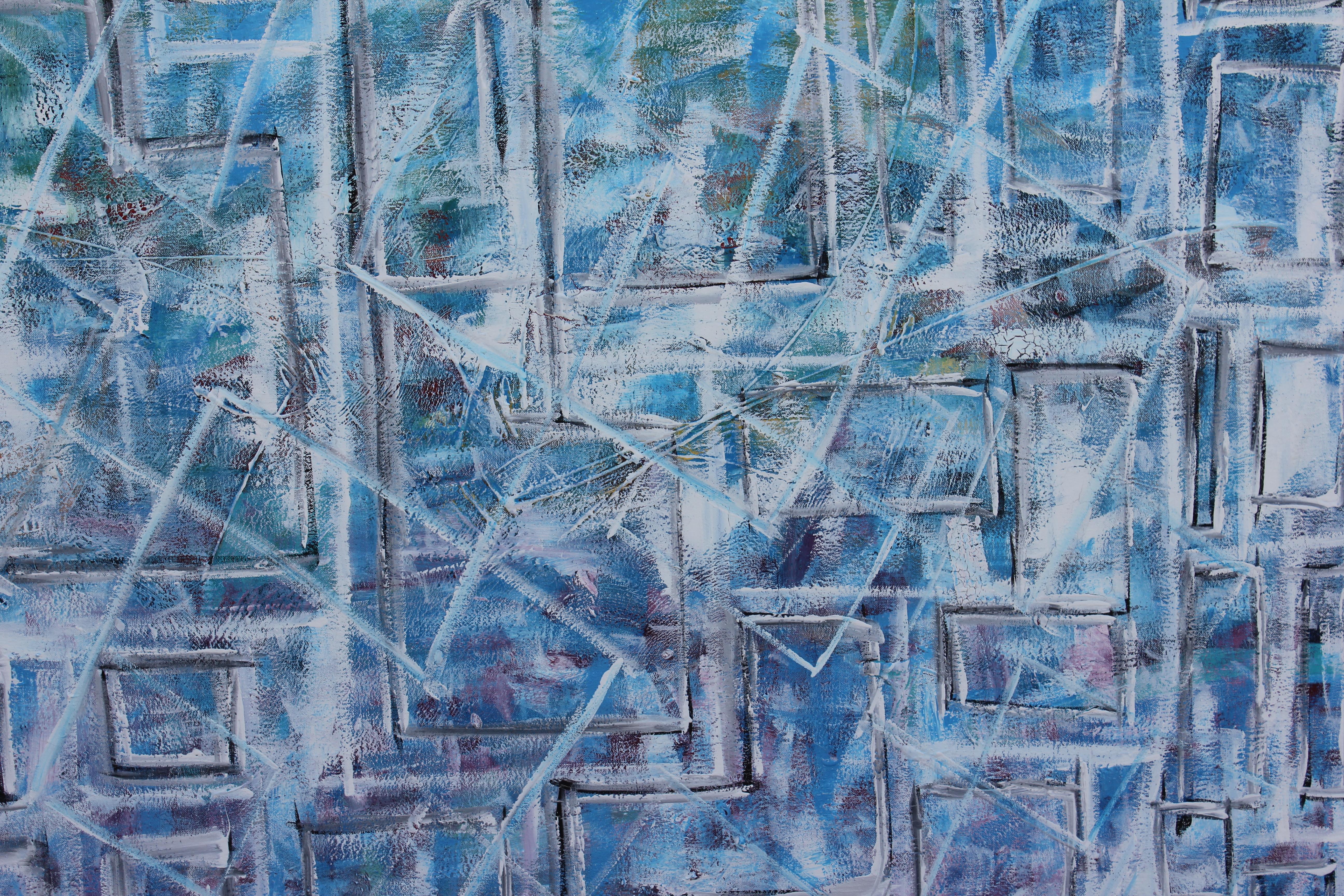 Blue Geometric Abstract Painting 1