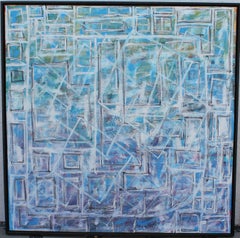 Blue Geometric Abstract Painting