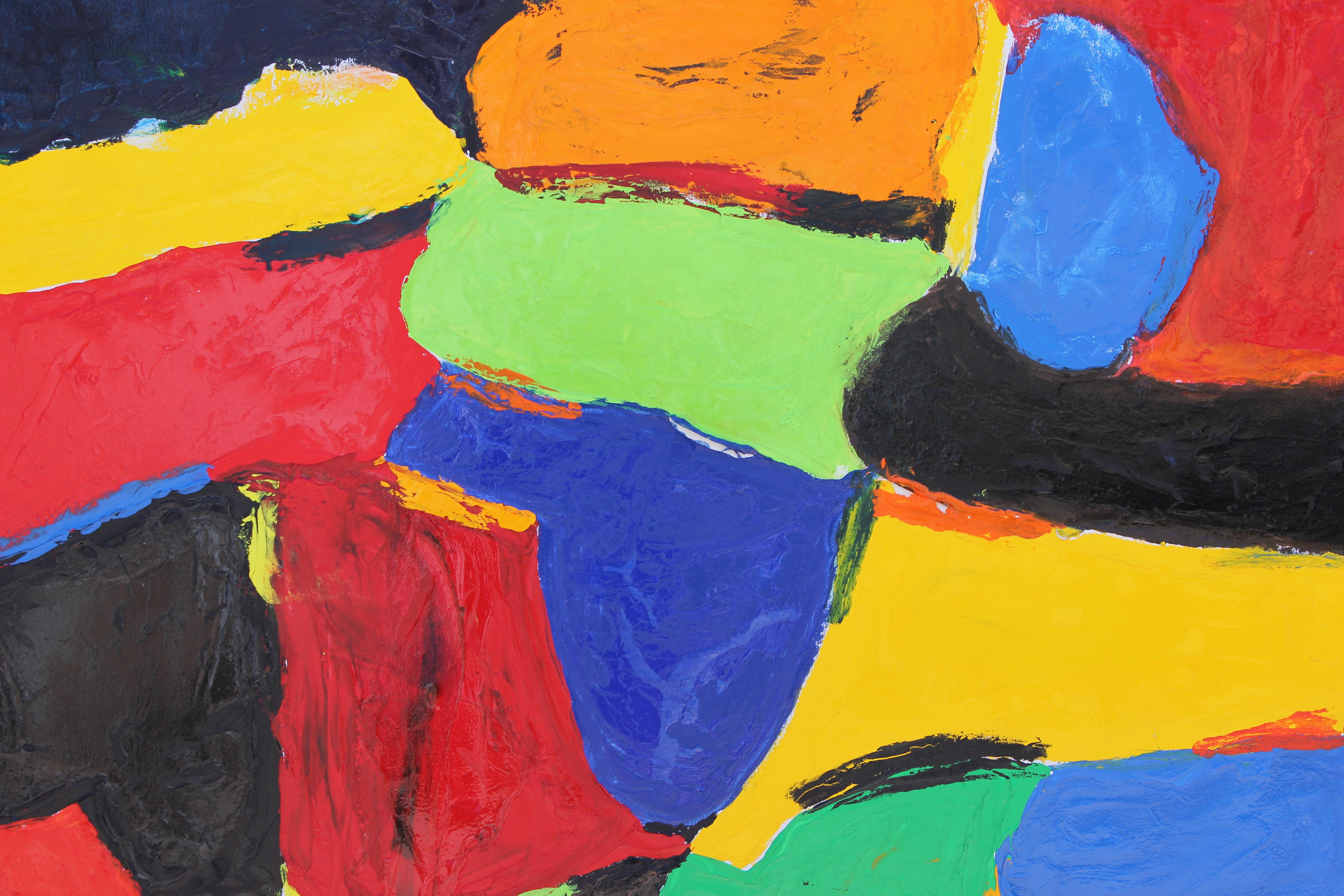 Farbefarbenes Ölgemälde mit Kacheln – Painting von Paul Reeves