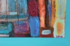 Colorful Abstract Landscape Painting of Balloons