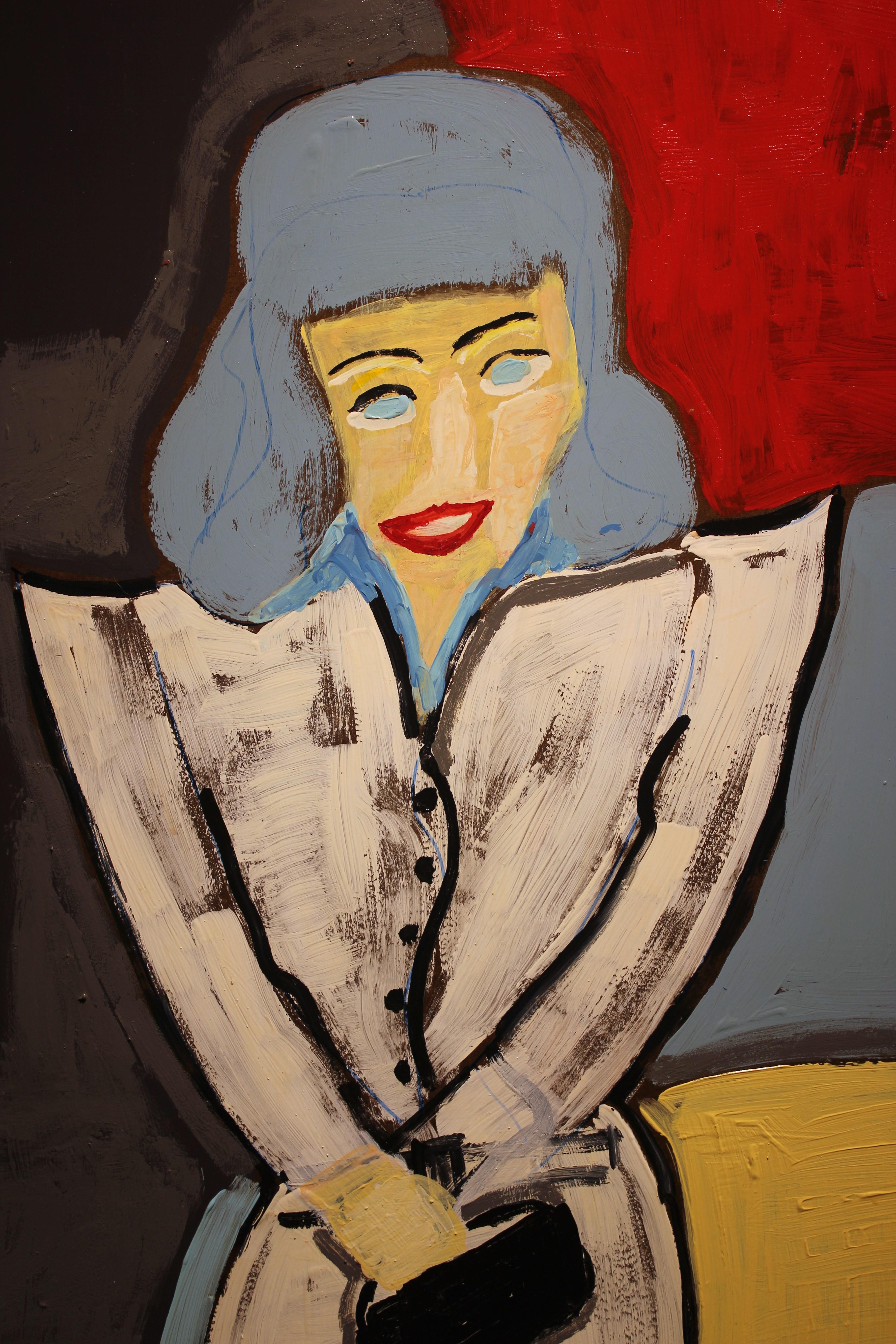 Contemporary Portrait of a Sophisticated Woman - Brown Figurative Painting by Paul Reeves