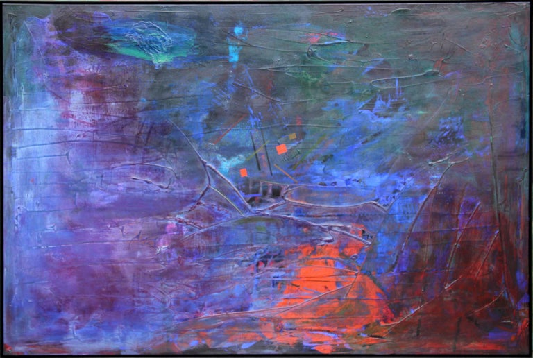 Paul Reeves Dark Blue Purple And Red Abstract Painting For Paul Reeves Dark Blue