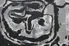 "Enigma" Abstract Black and Grey Painting