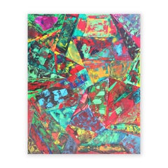 « Kaleidoscope », peinture géométrique abstraite multicolore vibrante
